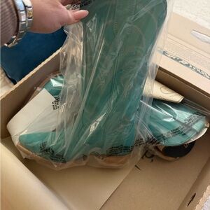 Turquoise Teal Western Tecova Cowgirl Boots